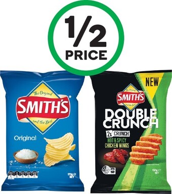 Woolworths Smith’s crinkle cut 150-170g or double crunch 150g offer
