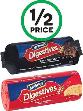Woolworths Mcvitie’s digestives 300-400g or mcvitie’s go aheads 218g offer