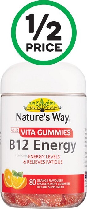 Woolworths Nature's way adult gummies b12 pk 80* offer