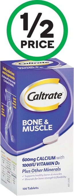 Woolworths Caltrate 1000iu bone & muscle health tablets pk 100* offer