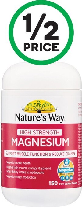 Woolworths Nature's way magnesium tablets pk 150* offer
