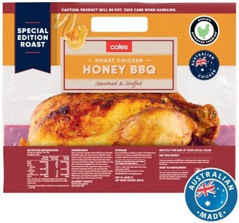 Coles Coles honey bbq hot roast rspca approved chicken offer