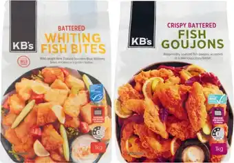 Coles Kb's crispy fish goujons or battered bites 1kg offer