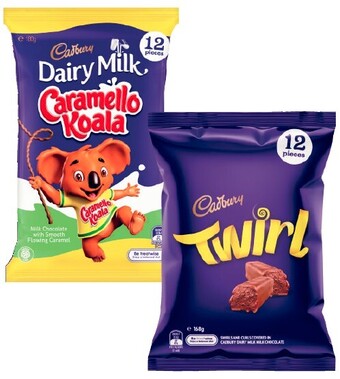 Coles Cadbury sharepack 144g-180g offer
