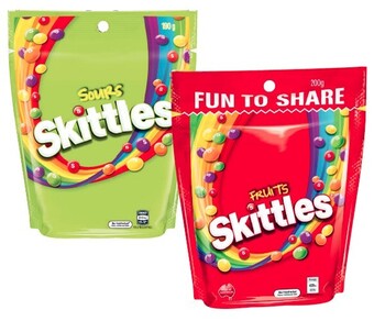 Coles Skittles 160g-200g offer