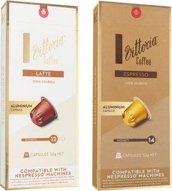 Coles Vittoria nespresso compatible coffee capsules 10 pack offer