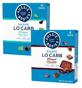 Coles Aussie bodies lo carb bar 4 pack 120g offer