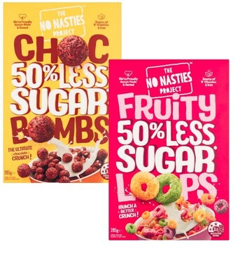 Coles The no nasties project 50% less sugar cereal 285g offer