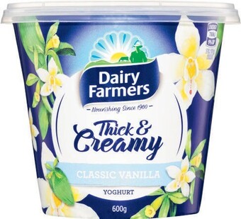 Coles Dairy farmers thick & creamy yoghurt 600g offer