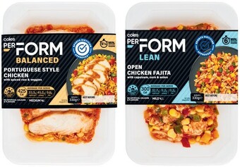 Coles Coles frozen perform meal 330g-340g offer