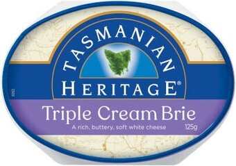 Coles Tasmanian heritage triple cream brie 125g offer