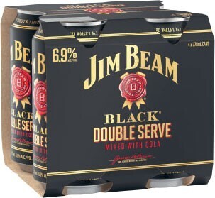 Coles Jim beam black double serve 6.9% cans 4x375ml offer