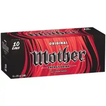 Woolworths Mother energy drink cans 10 x 375ml offer