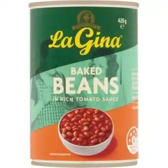 Woolworths La gina baked beans or spaghetti 410-420g offer
