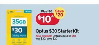 Australia Post Optus $30 starter kit offer
