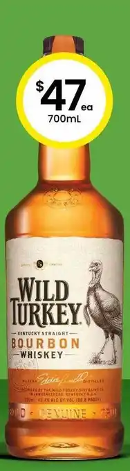 The Bottle O Wild turkey bourbon whiskey offer
