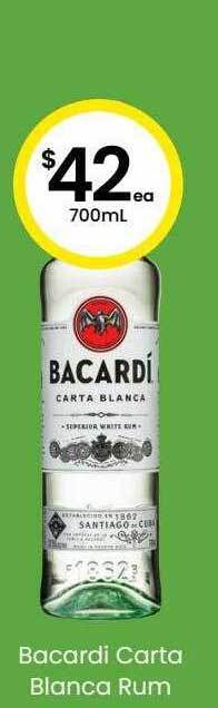 The Bottle O Bacardi carta blanca rum offer