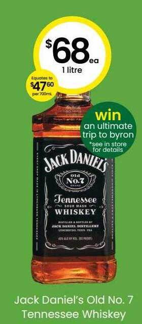 The Bottle O Jack daniel's old no. 7 tennessee whiskey offer