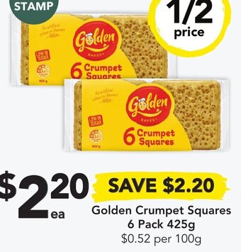 Drakes Golden Crumpet Squares 6 Pack 425g offer