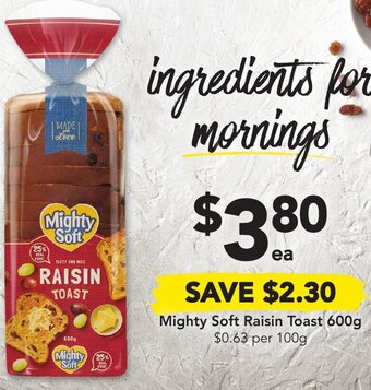 Drakes Mighty Soft Raisin Toast 600g offer