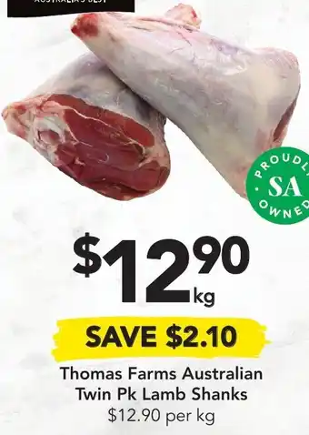 Drakes Thomas Farms Australian Twin Pk Lamb Shanks offer