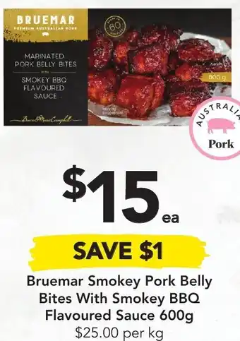 Drakes Bruemar Smokey Pork Belly Bites With Smokey BBQ Flavoured Sauce 600g offer