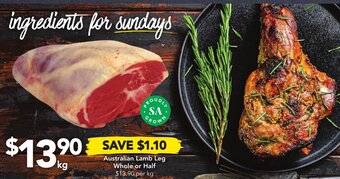 Drakes Australian Lamb Leg Whole Or Half offer