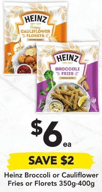 Drakes Heinz Broccoli Or Cauliflower Fries or Florets 350g-400g offer
