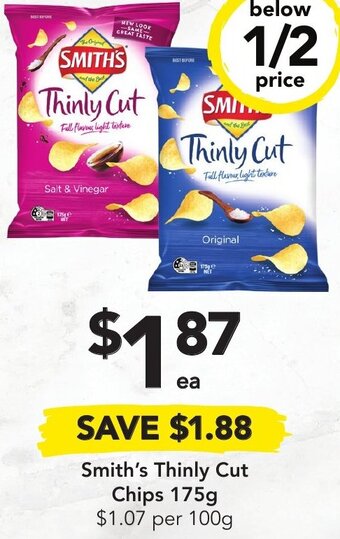 Drakes Smith's Thinly Cut Chips 175g offer