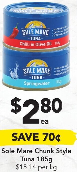 Sole Mare Chunk Style Tuna 185g