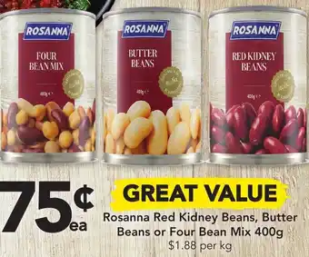 Drakes Rosanna Red Kidney  Beans, Butter Beans or Four Bean Mix 400g offer