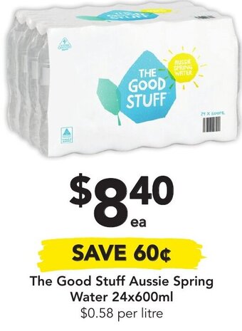 Drakes The Good Stuff Aussie Spring Water 24x600ml offer