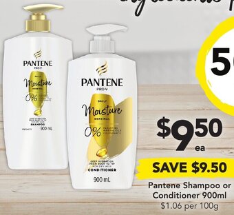 Drakes Pantene Shampoo or Conditioner 900ml offer