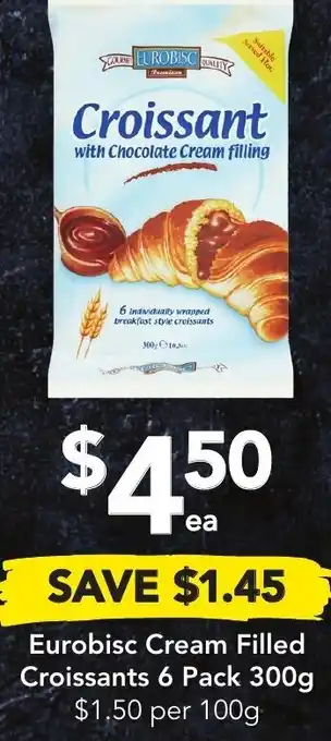 Drakes Eurobisc Cream Filled Croissants 6 Pack 300g offer