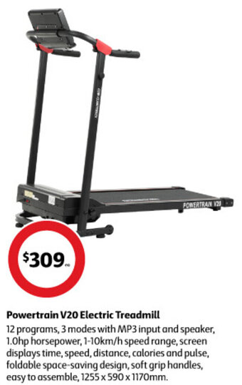 Coles Powertrain V20 Electric Treadmill offer