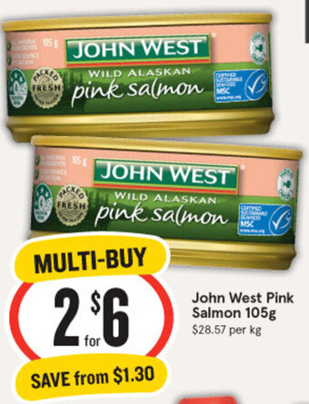 IGA John West Pink Salmon 105g offer