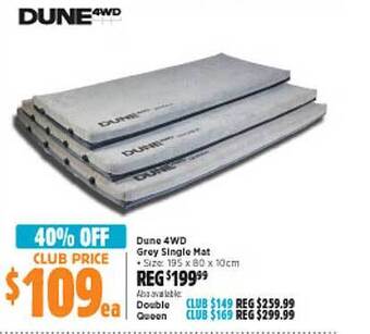 Anaconda Dune 4wd grey single mat offer