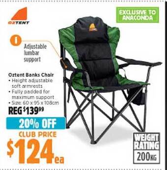 Anaconda Oztent banks chair offer