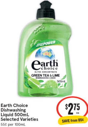 IGA Earth Choice Dishwashing Liquid 500ml Selected Varieties offer