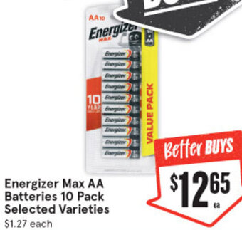 IGA Energizer Max AA Batteries 10 Pack offer