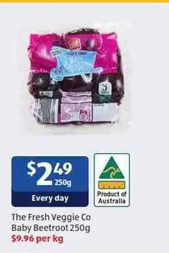 ALDI The fresh veggie co baby beetroot 250 g offer