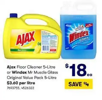 BIG W Ajax floor cleaner or windex mr muscle glass offer
