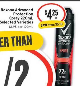 IGA Rexona advanced protection spray offer
