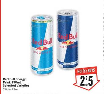 IGA Red bull energy drink 250ml offer