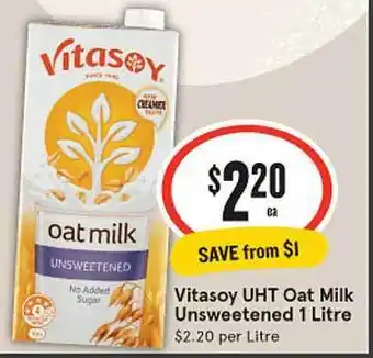 IGA Vitasoy uht oat milk unsweetened offer