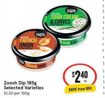 IGA Zoosh dip 185g offer