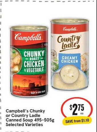 IGA Campbell's chunky or country ladle canned soup offer