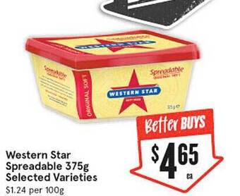 IGA Western star spreadable 375g offer
