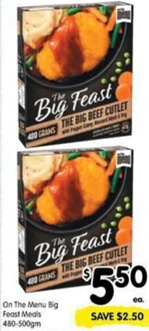 Spar On The Menu Big Feast Meals 480-500gm offer
