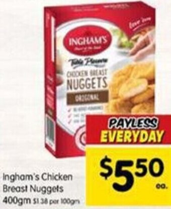 Spar Ingham's Chicken Breast Nuggets 400gm offer